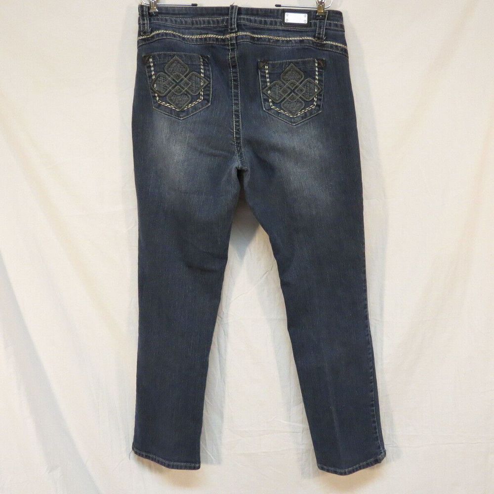 one 5 one Jeans w Rhinestone Buttons & Rivets Heavy Stitching Size 14 - Picture 2 of 3